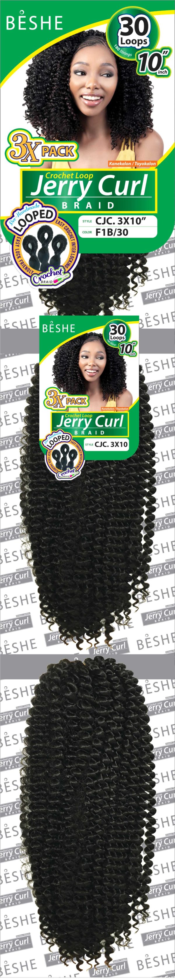 Beshe Crochet Loop Jerry Curl 10″ 3X pack (CJC3X10) DHD Wigs Wigs