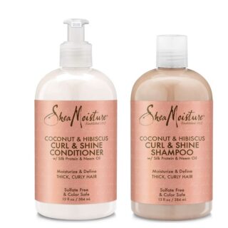 Shea Moisture Coconut & Hibiscus Curl & Shine Shampoo and Conditioner Set
